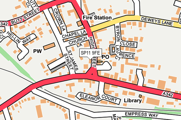 SP11 9FE map - OS OpenMap – Local (Ordnance Survey)