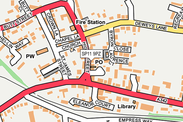SP11 9PZ map - OS OpenMap – Local (Ordnance Survey)