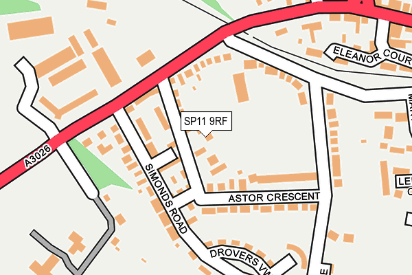 SP11 9RF map - OS OpenMap – Local (Ordnance Survey)