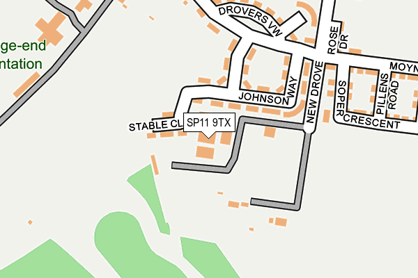 SP11 9TX map - OS OpenMap – Local (Ordnance Survey)