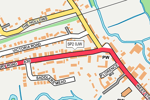 SP2 0JW map - OS OpenMap – Local (Ordnance Survey)