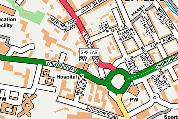 SP2 7AB map - OS OpenMap – Local (Ordnance Survey)