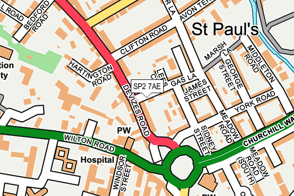 SP2 7AE map - OS OpenMap – Local (Ordnance Survey)