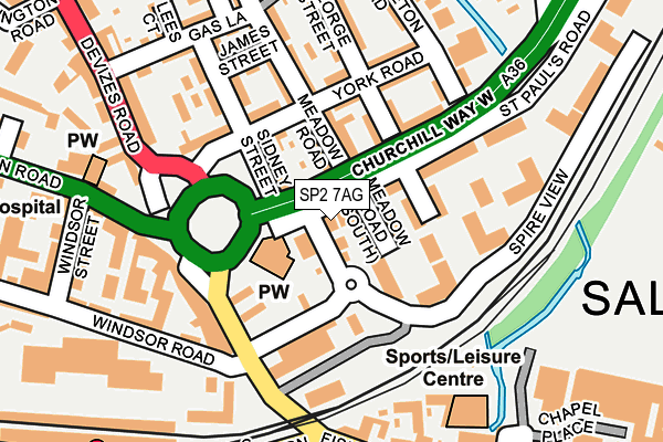 SP2 7AG map - OS OpenMap – Local (Ordnance Survey)