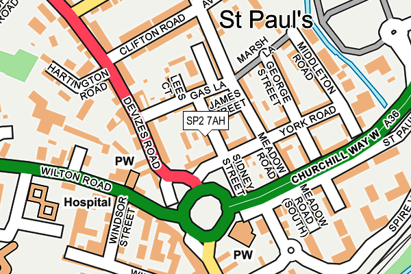 SP2 7AH map - OS OpenMap – Local (Ordnance Survey)