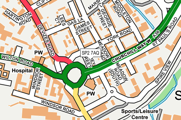 SP2 7AQ map - OS OpenMap – Local (Ordnance Survey)