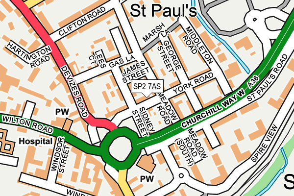 SP2 7AS map - OS OpenMap – Local (Ordnance Survey)