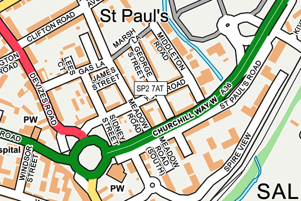 SP2 7AT map - OS OpenMap – Local (Ordnance Survey)