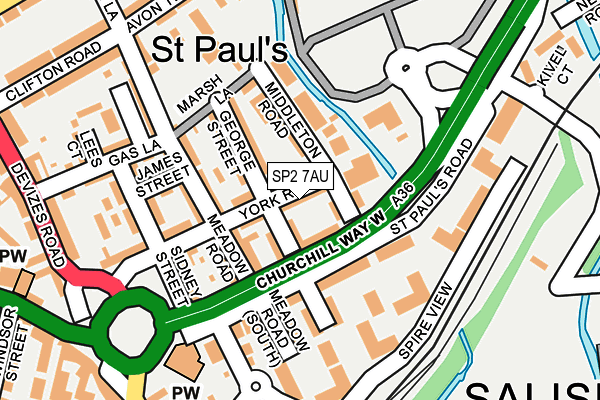 SP2 7AU map - OS OpenMap – Local (Ordnance Survey)