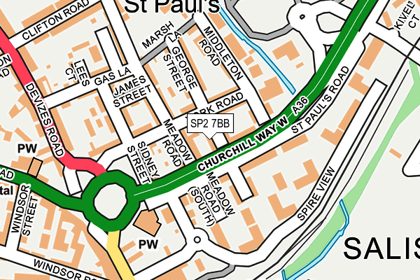 SP2 7BB map - OS OpenMap – Local (Ordnance Survey)