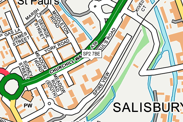 SP2 7BE map - OS OpenMap – Local (Ordnance Survey)