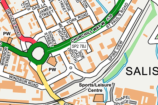 SP2 7BJ map - OS OpenMap – Local (Ordnance Survey)