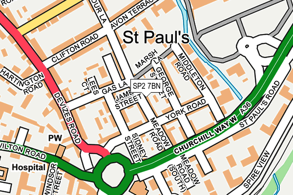 SP2 7BN map - OS OpenMap – Local (Ordnance Survey)