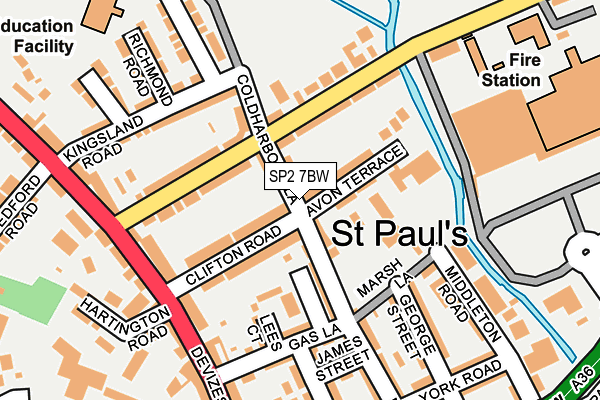 SP2 7BW map - OS OpenMap – Local (Ordnance Survey)