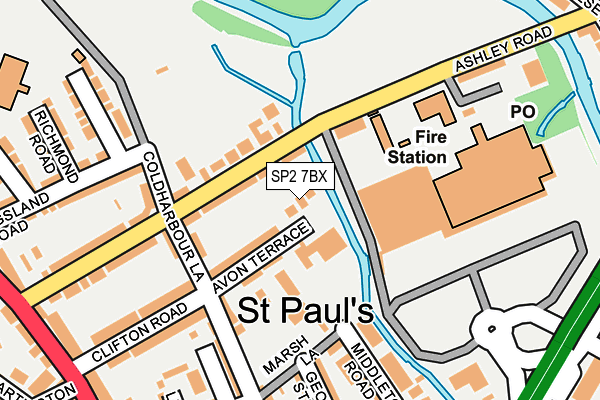 SP2 7BX map - OS OpenMap – Local (Ordnance Survey)