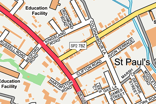 SP2 7BZ map - OS OpenMap – Local (Ordnance Survey)