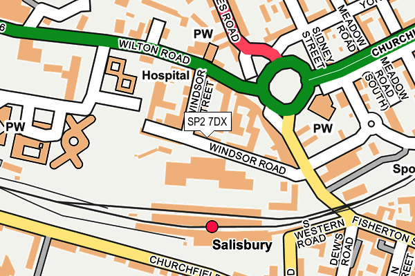 SP2 7DX map - OS OpenMap – Local (Ordnance Survey)