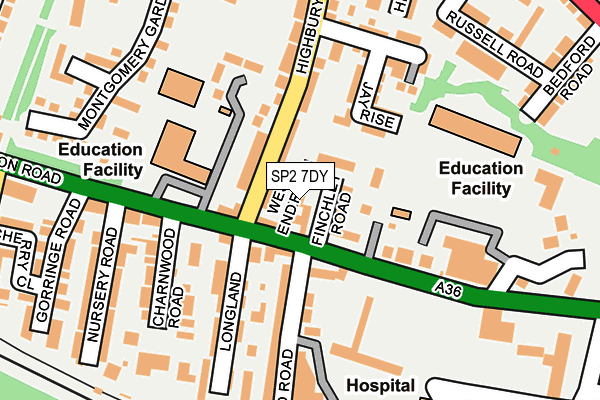 SP2 7DY map - OS OpenMap – Local (Ordnance Survey)