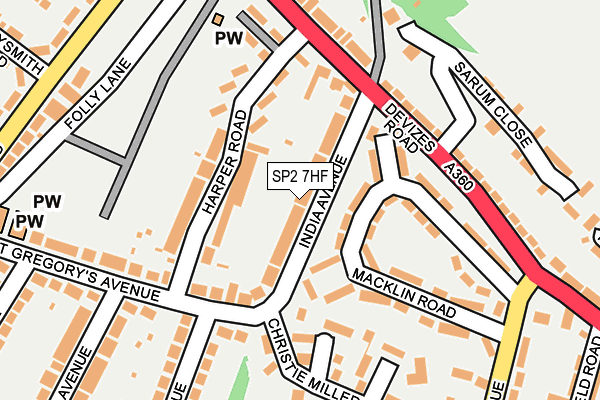 SP2 7HF map - OS OpenMap – Local (Ordnance Survey)