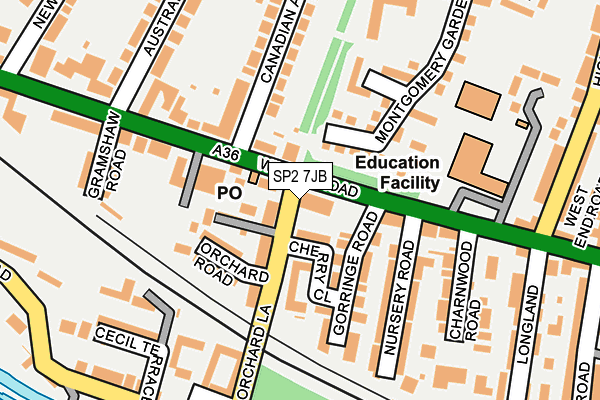 SP2 7JB map - OS OpenMap – Local (Ordnance Survey)