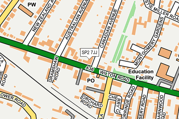 SP2 7JJ map - OS OpenMap – Local (Ordnance Survey)