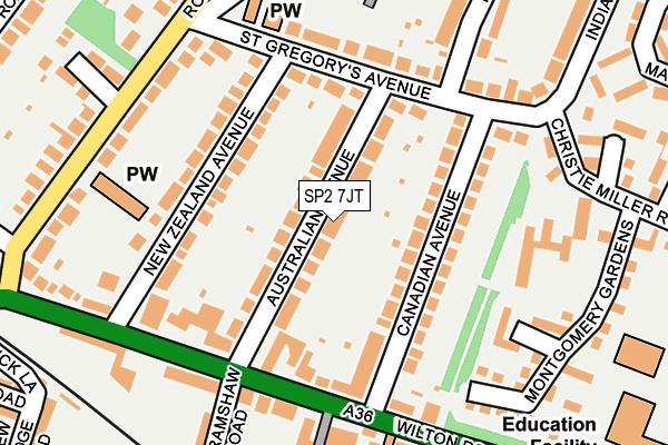 SP2 7JT map - OS OpenMap – Local (Ordnance Survey)