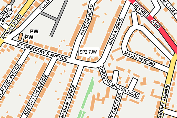 SP2 7JW map - OS OpenMap – Local (Ordnance Survey)