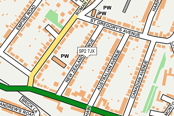 SP2 7JX map - OS OpenMap – Local (Ordnance Survey)