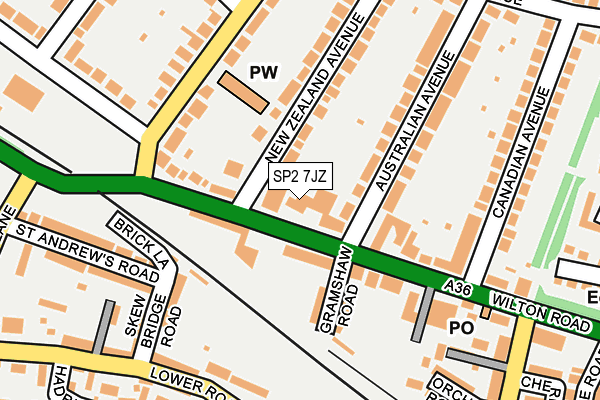 SP2 7JZ map - OS OpenMap – Local (Ordnance Survey)