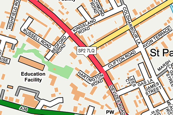 SP2 7LQ map - OS OpenMap – Local (Ordnance Survey)