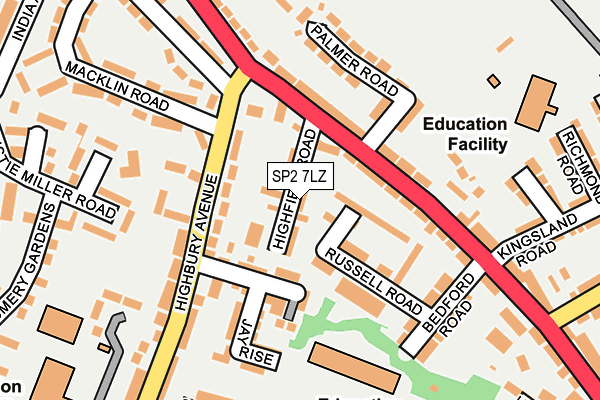 SP2 7LZ map - OS OpenMap – Local (Ordnance Survey)