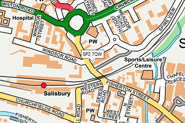 SP2 7QW map - OS OpenMap – Local (Ordnance Survey)