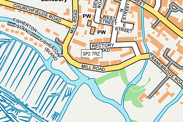 SP2 7RZ map - OS OpenMap – Local (Ordnance Survey)