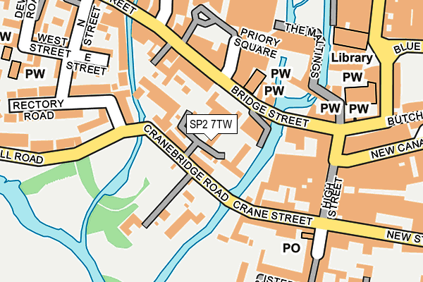 SP2 7TW map - OS OpenMap – Local (Ordnance Survey)