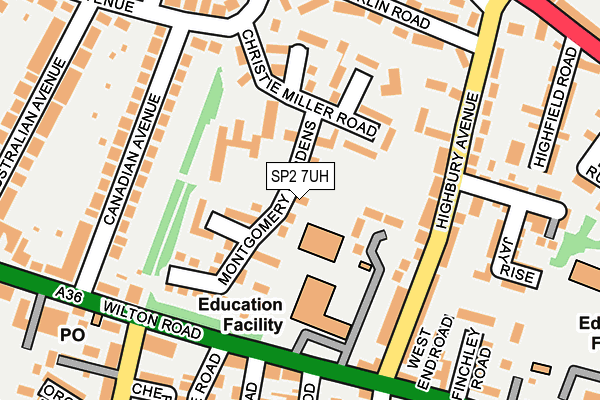 SP2 7UH map - OS OpenMap – Local (Ordnance Survey)