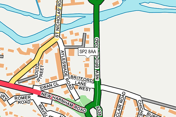 SP2 8AA map - OS OpenMap – Local (Ordnance Survey)