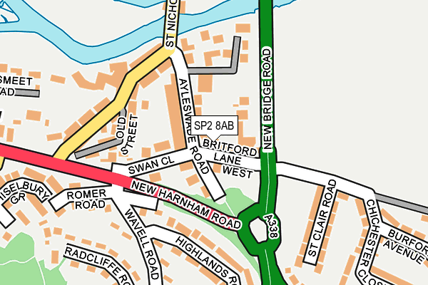 SP2 8AB map - OS OpenMap – Local (Ordnance Survey)