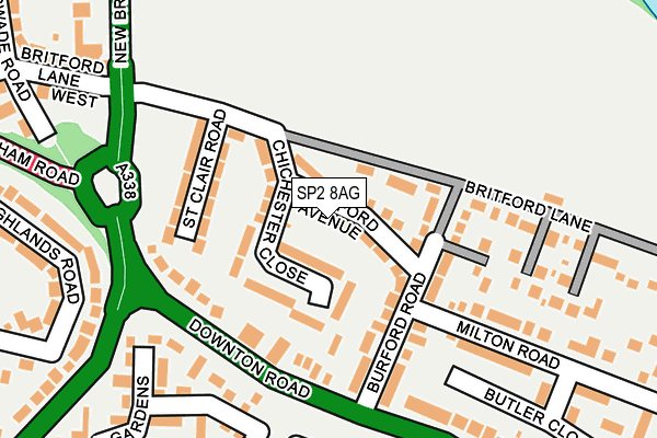 SP2 8AG map - OS OpenMap – Local (Ordnance Survey)