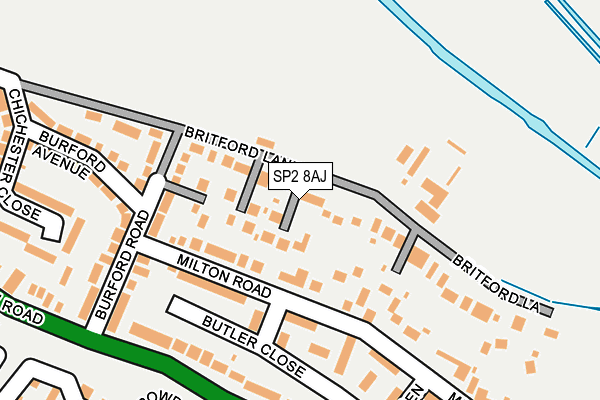 SP2 8AJ map - OS OpenMap – Local (Ordnance Survey)