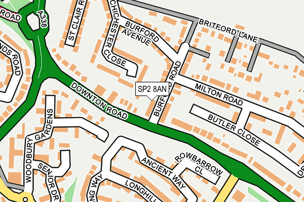 SP2 8AN map - OS OpenMap – Local (Ordnance Survey)