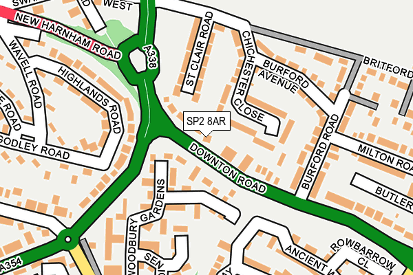 SP2 8AR map - OS OpenMap – Local (Ordnance Survey)