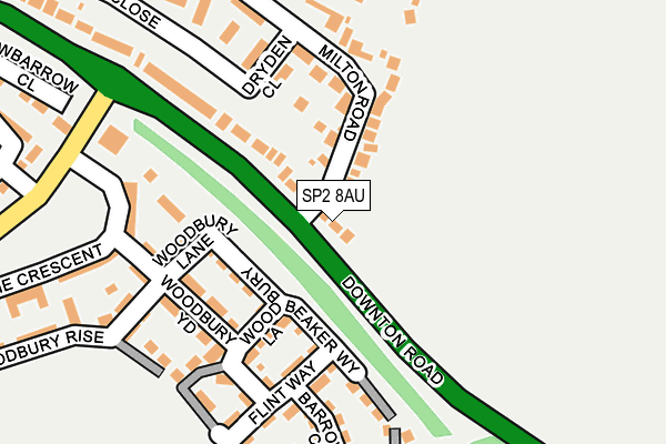 SP2 8AU map - OS OpenMap – Local (Ordnance Survey)