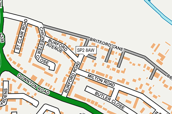 SP2 8AW map - OS OpenMap – Local (Ordnance Survey)