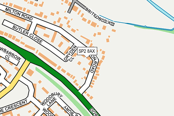 SP2 8AX map - OS OpenMap – Local (Ordnance Survey)
