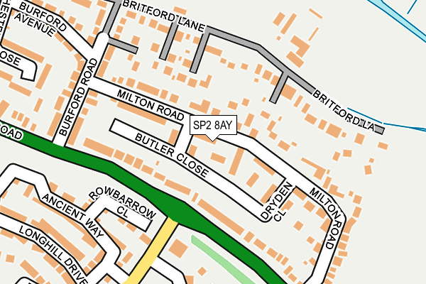 SP2 8AY map - OS OpenMap – Local (Ordnance Survey)