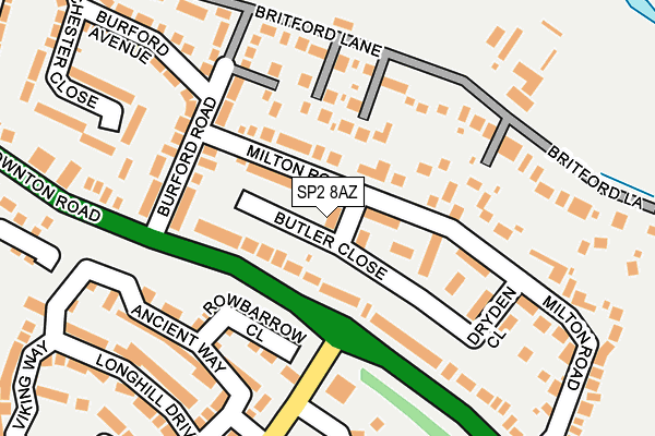 SP2 8AZ map - OS OpenMap – Local (Ordnance Survey)