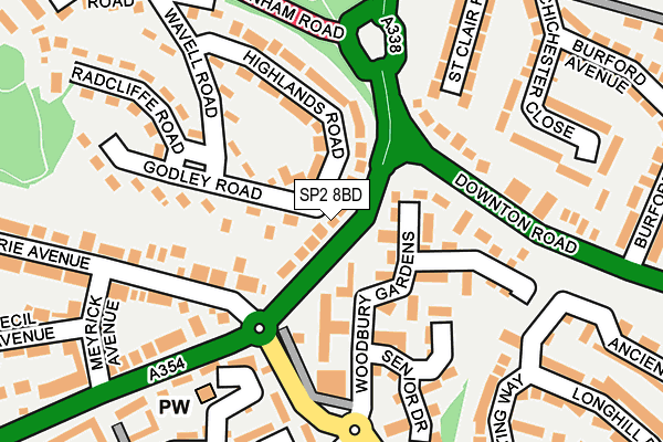 SP2 8BD map - OS OpenMap – Local (Ordnance Survey)