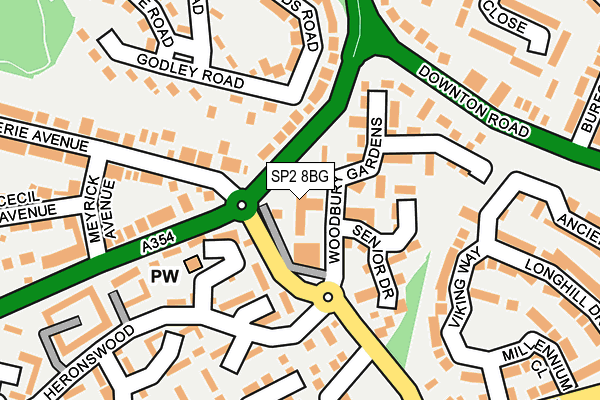 SP2 8BG map - OS OpenMap – Local (Ordnance Survey)