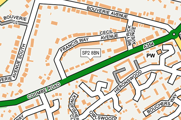 SP2 8BN map - OS OpenMap – Local (Ordnance Survey)