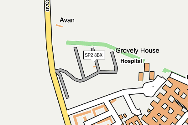 SP2 8BX map - OS OpenMap – Local (Ordnance Survey)